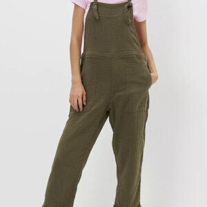 Aerie Lightweight Rolled Leg Overalls Size Small